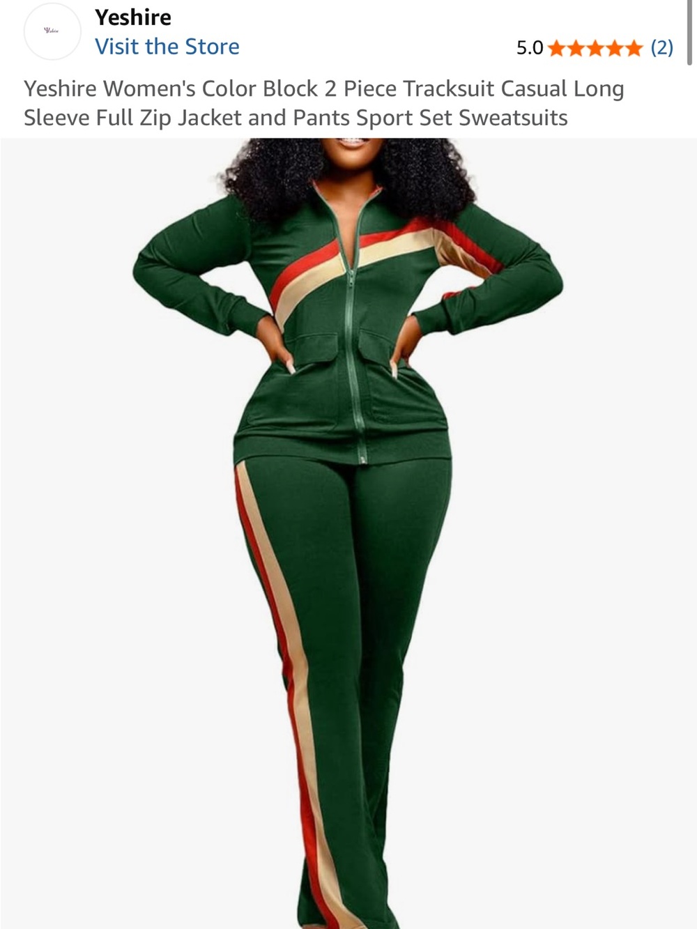 Green Colorblock Zip Track Jacket & Pants Set - Picture 1 of 4